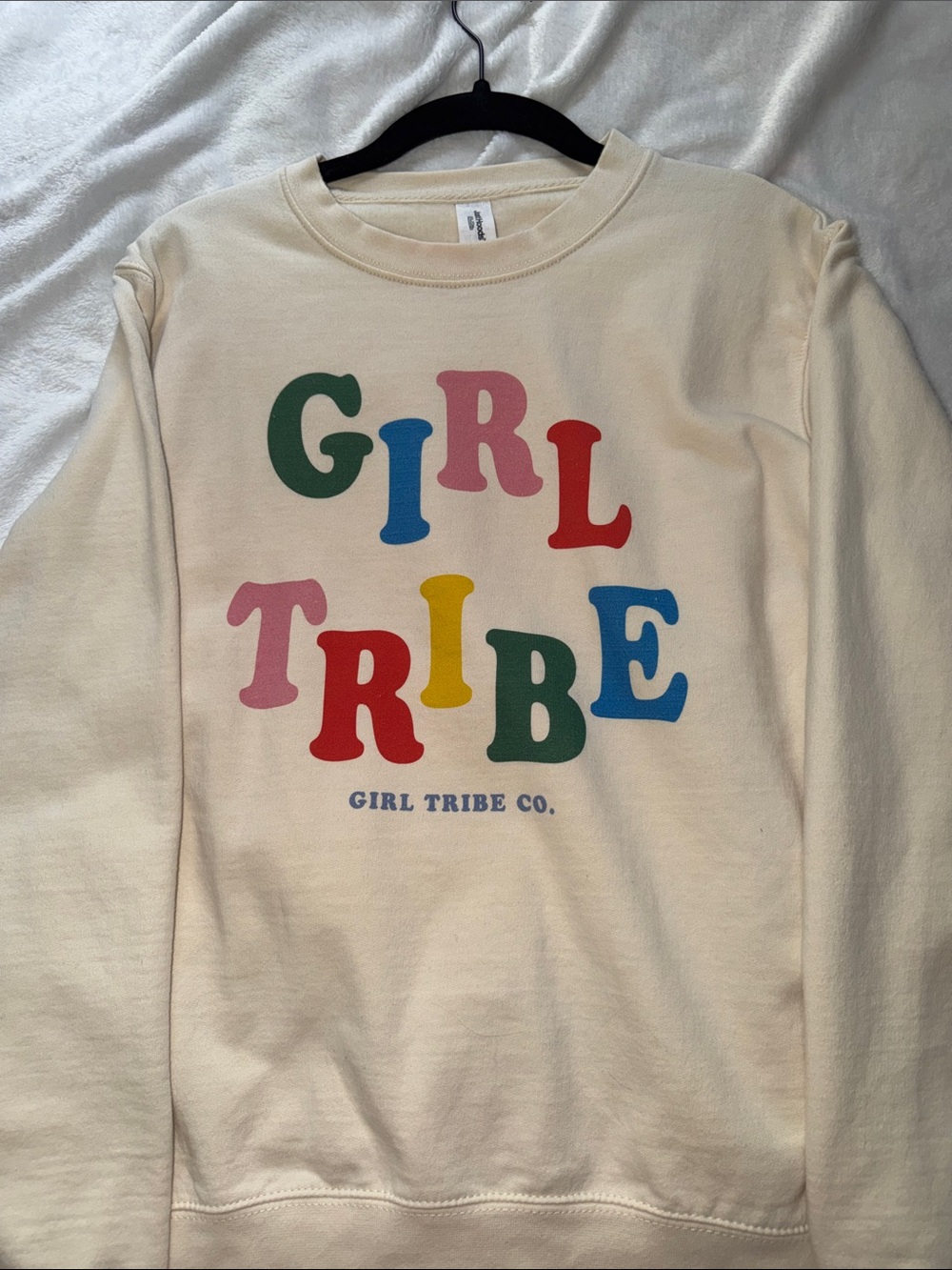 Cream Graphic Sweatshirt - Multicolor "GIRL TRIBE"